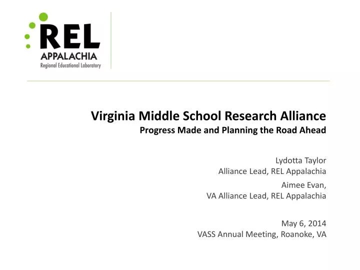 virginia middle school research alliance progress made and planning the road ahead