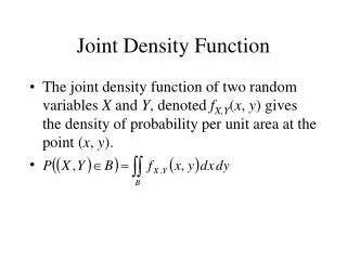 Joint Density Function
