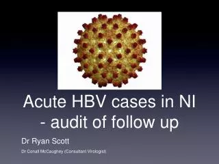Acute HBV cases in NI - audit of follow up