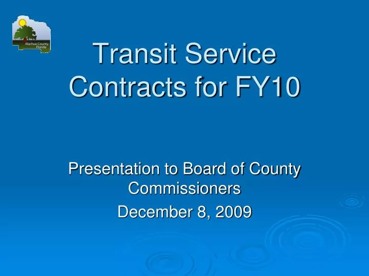 transit service contracts for fy10