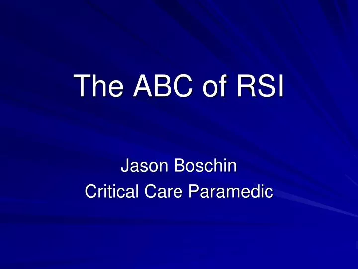 the abc of rsi