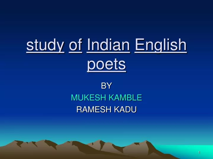 study of indian english poets
