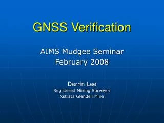 GNSS Verification