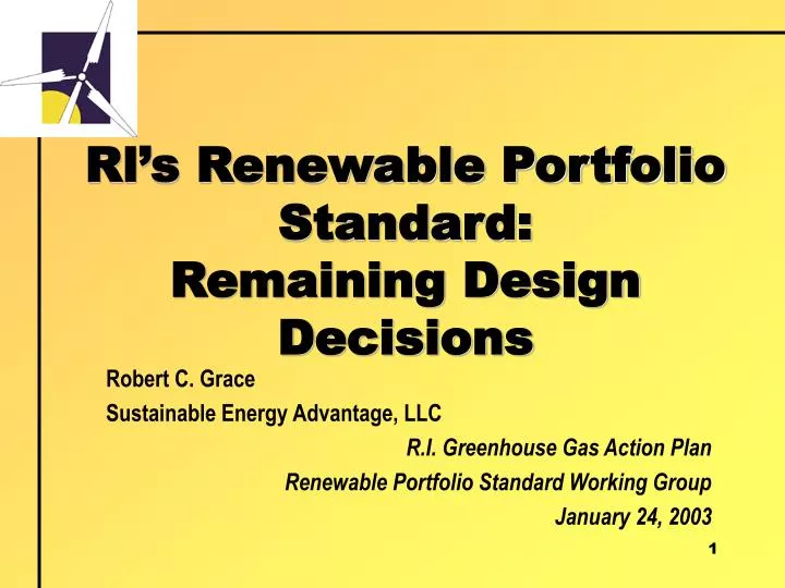rl s renewable portfolio standard remaining design decisions