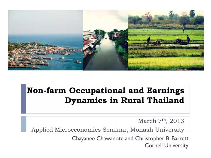 non farm occupational and earnings dynamics in rural thailand