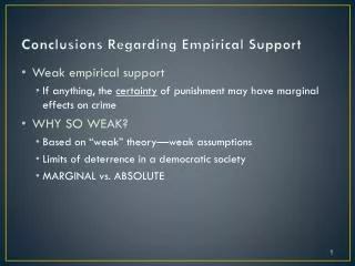 Conclusions Regarding Empirical Support