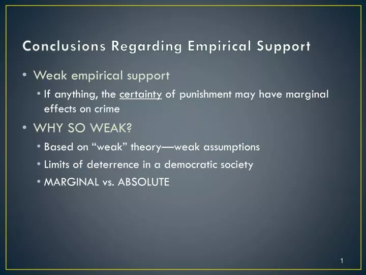 conclusions regarding empirical support