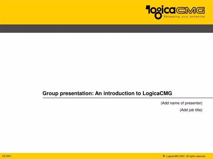 group presentation an introduction to logicacmg
