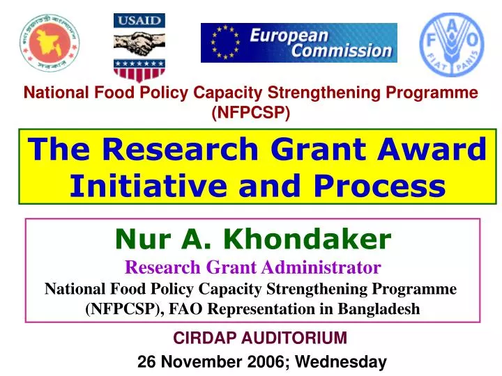 the research grant award initiative and process