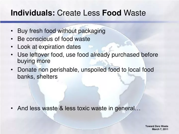 individuals create less food waste
