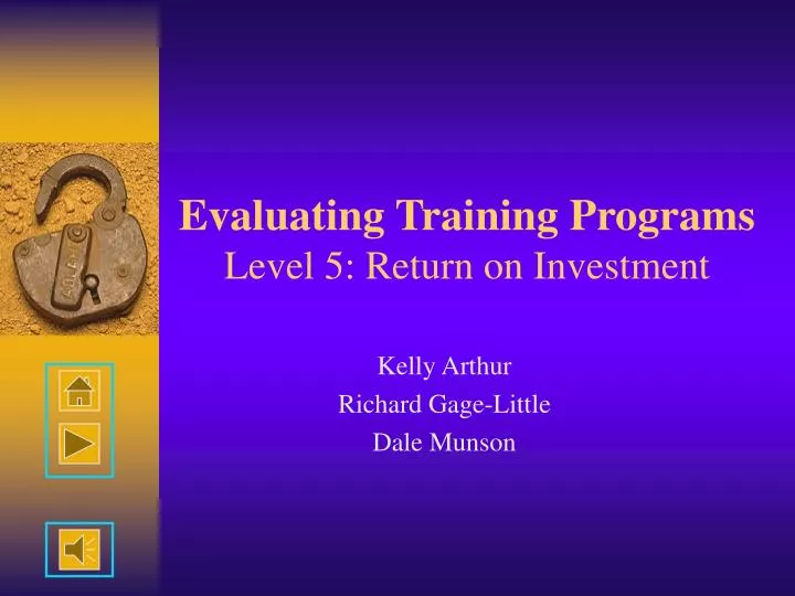 evaluating training programs level 5 return on investment