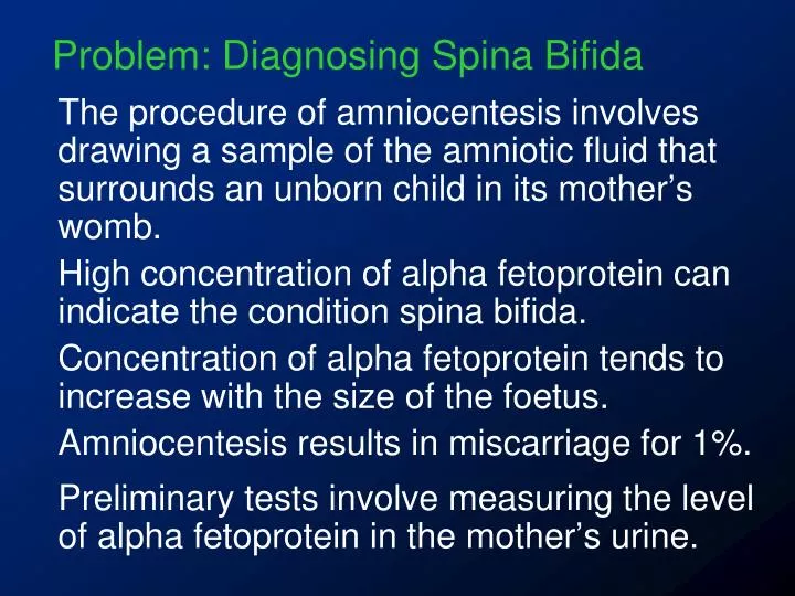 problem diagnosing spina bifida