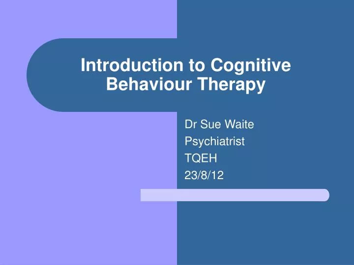 introduction to cognitive behaviour therapy