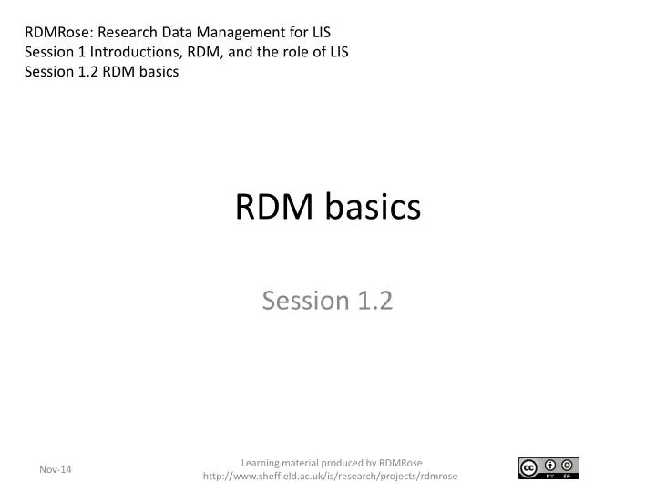 rdm basics