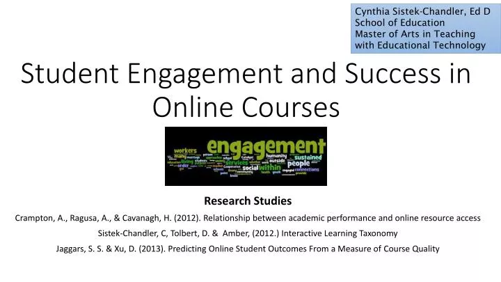 student engagement and success in online courses
