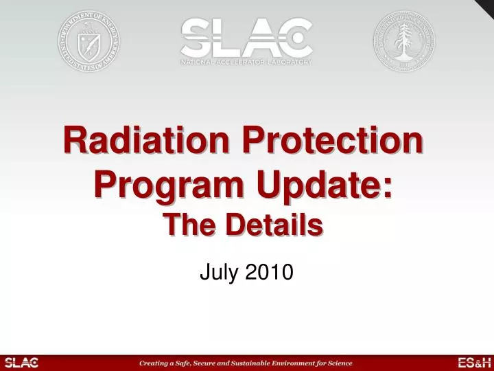 radiation protection program update t he details