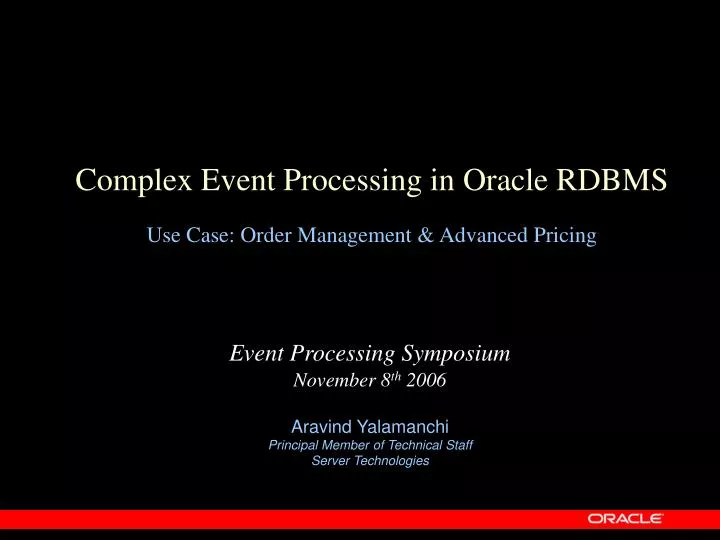 complex event processing in oracle rdbms use case order management advanced pricing