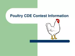 Poultry CDE Contest Information