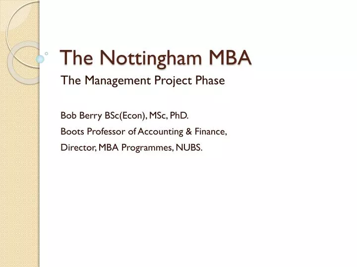 the nottingham mba