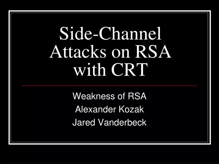 side channel attacks on rsa with crt