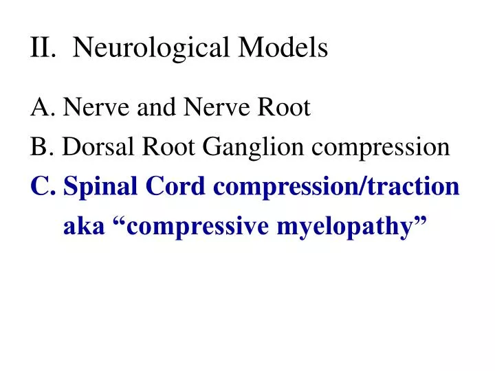 ii neurological models