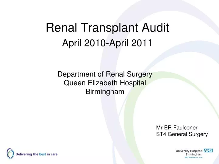 renal transplant audit april 2010 april 2011