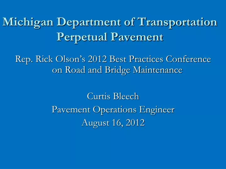 michigan department of transportation perpetual pavement