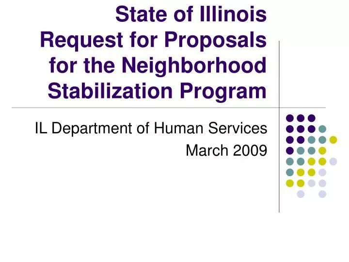 state of illinois request for proposals for the neighborhood stabilization program