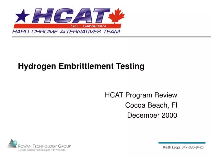 hydrogen embrittlement testing