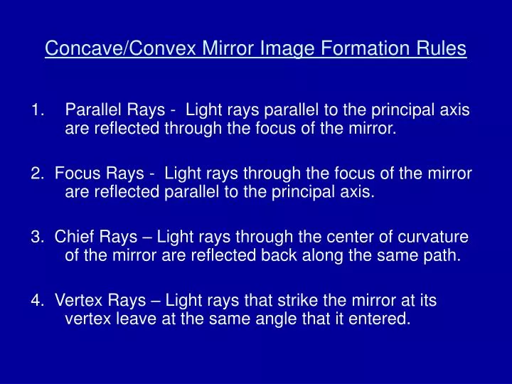 concave convex mirror image formation rules