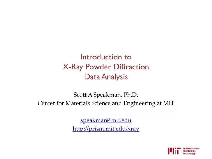 introduction to x ray powder diffraction data analysis