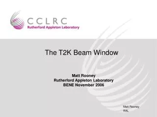 The T2K Beam Window