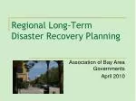 Regional Long-Term Disaster Recovery Planning - slide 1