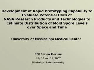 RPC Review Meeting July 10 and 11, 2007 Mississippi State University