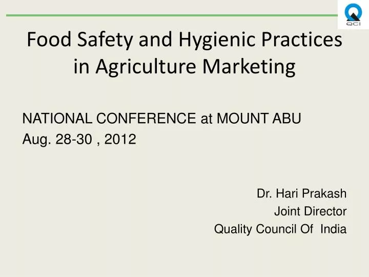 food safety and hygienic practices in agriculture marketing