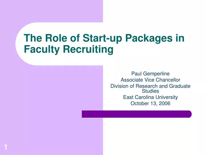 the role of start up packages in faculty recruiting