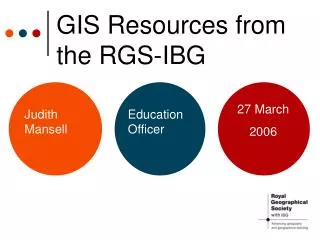 GIS Resources from the RGS-IBG