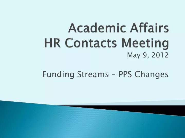 academic affairs hr contacts meeting