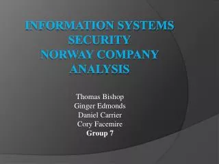 Information Systems Security Norway Company Analysis