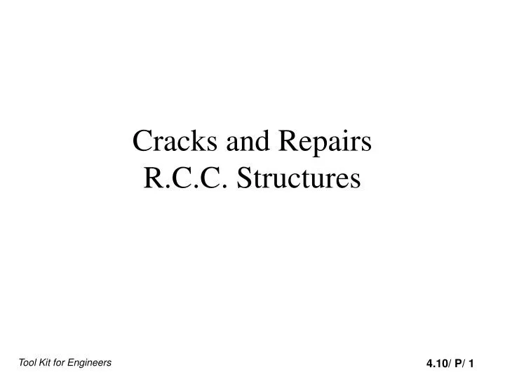cracks and repairs r c c structures