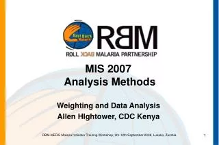 MIS 2007 Analysis Methods