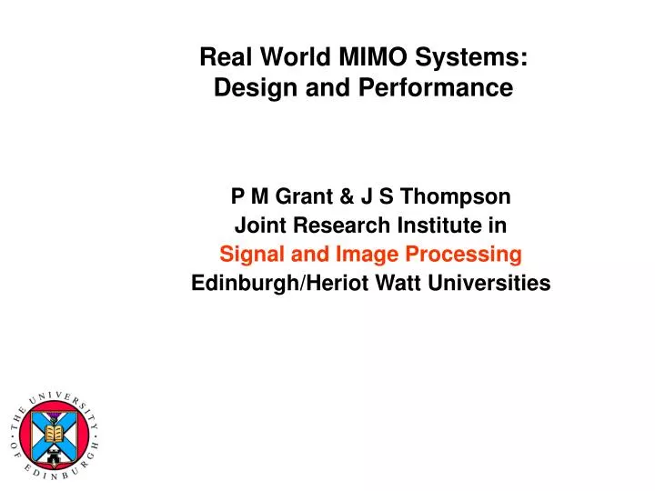 real world mimo systems design and performance