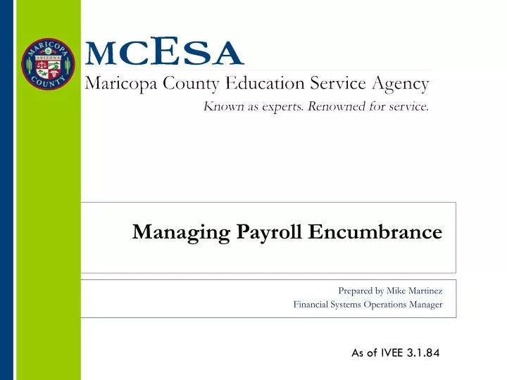 managing payroll encumbrance