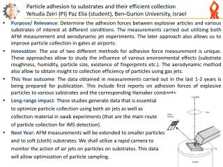 Particle adhesion to substrates and their efficient collection