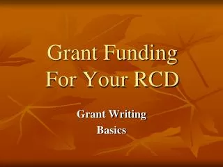 grant funding for your rcd