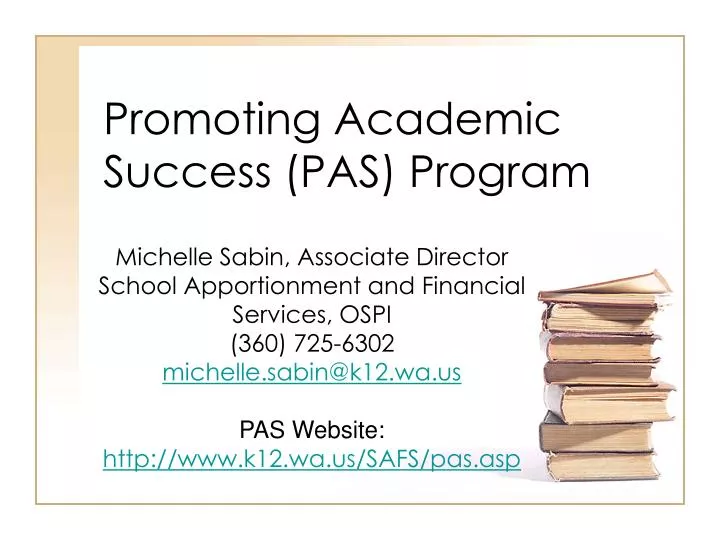 promoting academic success pas program