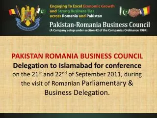 1st OFFICIAL DELEGATION VISIT OF PRBC TO ISLAMABAD
