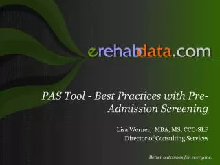 PAS Tool - Best Practices with Pre-Admission Screening