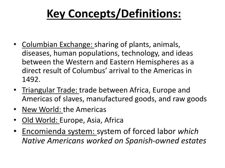 key concepts definitions