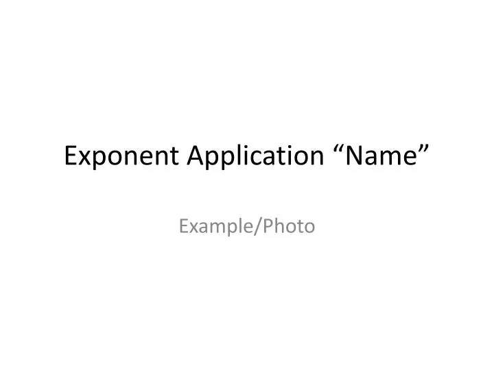 exponent application name